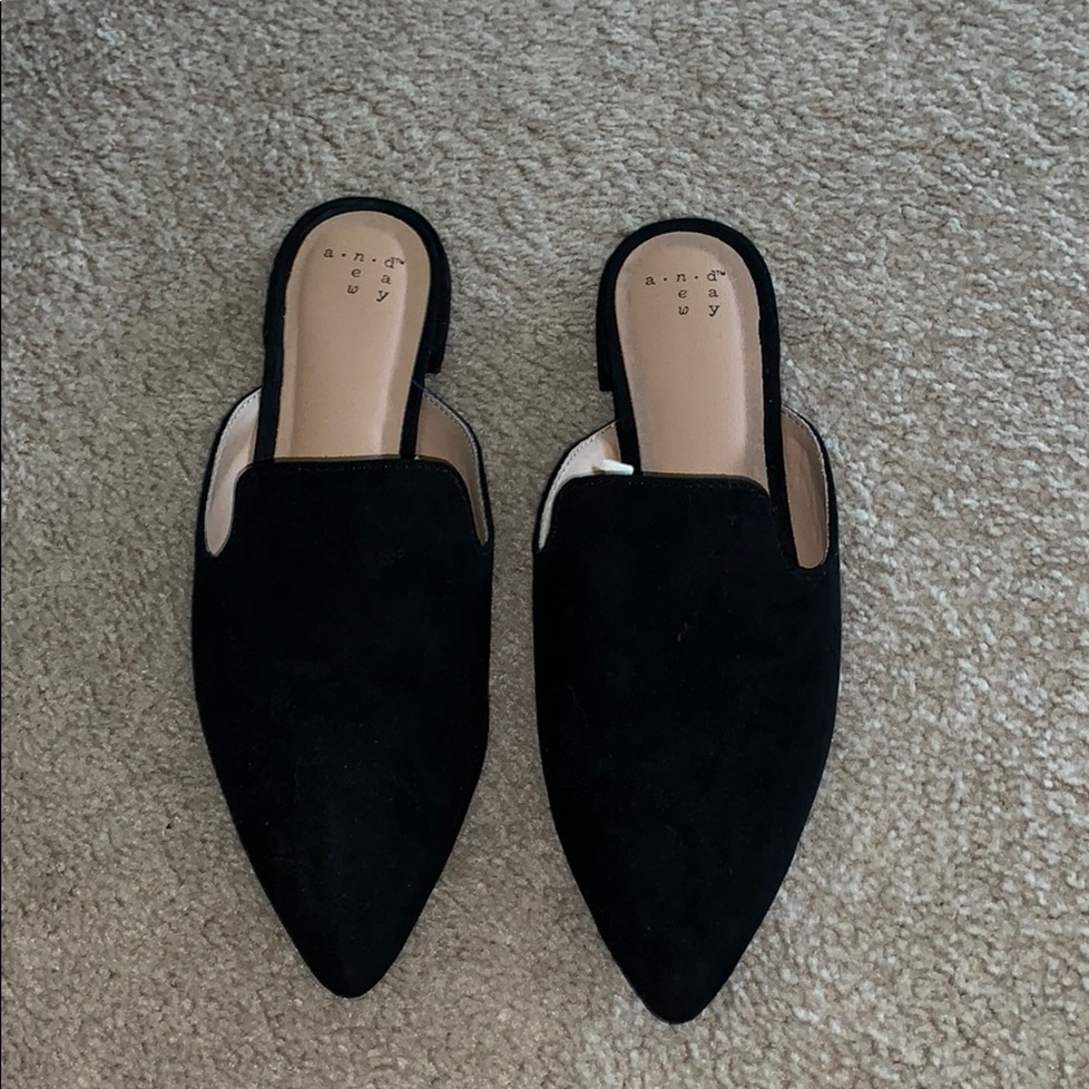 Size 7 1/2 black suede flats!